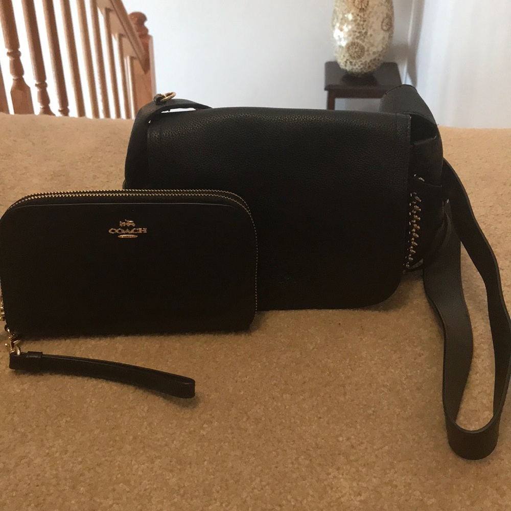 Coach Dakota whipstitch flap crossbody, and wallet